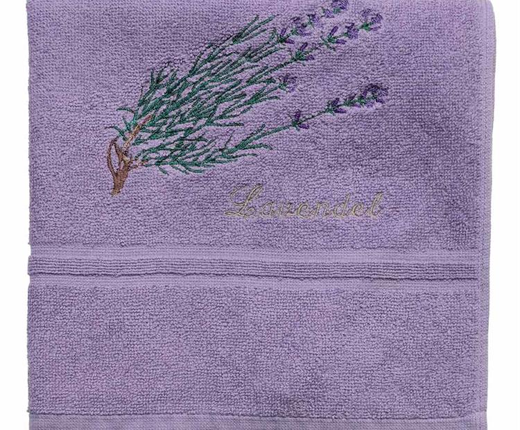 Frottiertuch mit Stickerei Europa: Lavendel