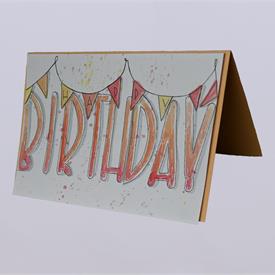 Geburtstagskarte Happy Birthday lachsrosa