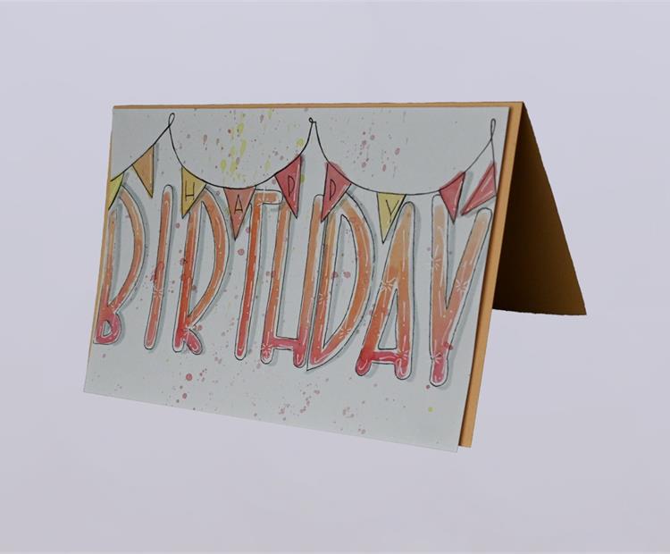 Geburtstagskarte Happy Birthday lachsrosa